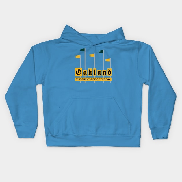 Oakland Fun - Green Kids Hoodie by mikelcal